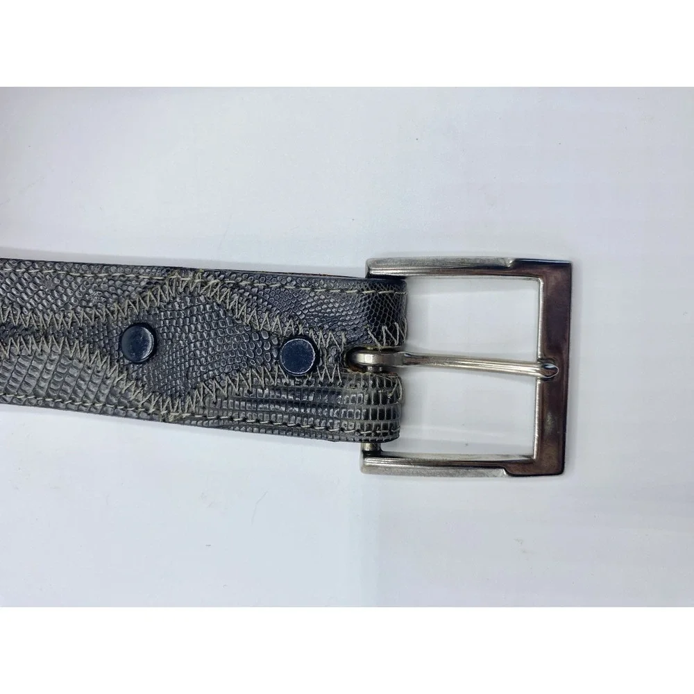 Dan Post Men's Genuine Lizard Western Black Belt with Buckle USA Size 32 Leather